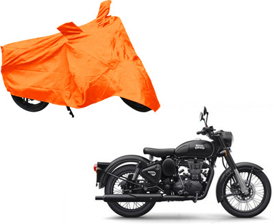 AUTO PEARL Two Wheeler Cover for Royal Enfield(SS, Orange)