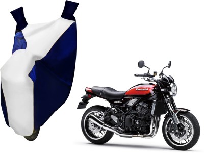 AUTO PEARL Two Wheeler Cover for Kawasaki(Z250, White, Blue)