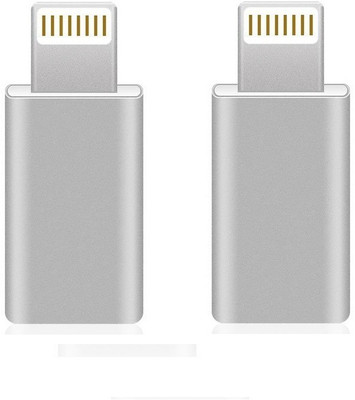 

FUZION SET OF 2 MICRO USB TO 8 PIN LIGHTNING CHARGER USB Adapter(Silver)