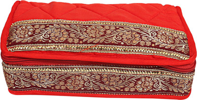 

kuber industries Silk Jewellery Kit (Red) Set of 1 Pc Jewellery Vanity Box(Red)