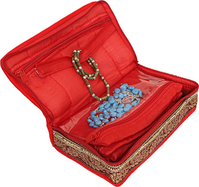 

kuber industries Silk Jewellery Kit (Red) Set of 1 Pc Jewellery Kit Vanity Box(Red)
