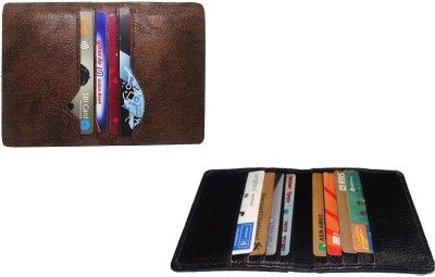 

FERRET Boys Casual Brown Artificial Leather Card Holder(8 Card Slots), Black;brown