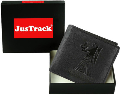 

Justrack Men Black Genuine Leather Wallet(1 Card Slot)