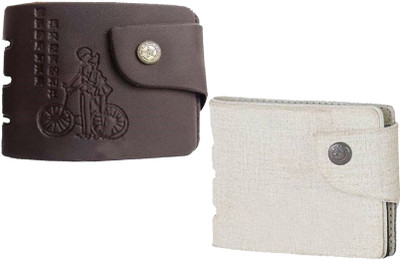 

Peacock Mundkar Men Casual White, Brown Artificial Leather Wallet(8 Card Slots), Black;white