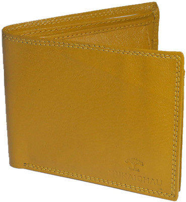 

NUKAICHAU Men Casual Yellow Genuine Leather Wallet(7 Card Slots)