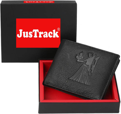 

JusTrack Men Black Genuine Leather Wallet(1 Card Slot)