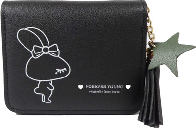 

SB Women Black Artificial Leather Wallet(4 Card Slots), Rt-black