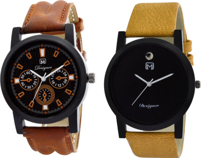 

Om Designer O-6-10 Analogue Slim dial Men's & Boy's Watch Combo of 2 Watch - For Men