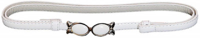 

SRI Women Party White Genuine Leather Belt, Black;white