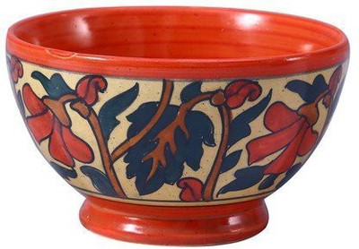 

caffeine Nut Bowl Ceramic/Stoneware in Orange Kohbar (1 pc) Handmade by Caffeine Ceramic Bowl(Orange, Beige, Pack of 1)
