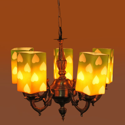 AFAST Royal Chandelier Decorate With Chips & BeedsGlass For Magical & Romantic Lighting Effect ,5 Light Ceiling Pandent Lamp- K19 Chandelier Ceiling Lamp(Multicolor)