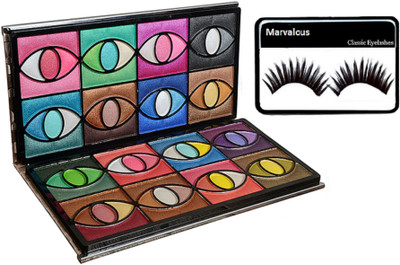 

Marvalous eyelashes with Mac Multi Color Eye Shadow Clutch Palette Eyes Pressed Powder Colours(Set of 2)