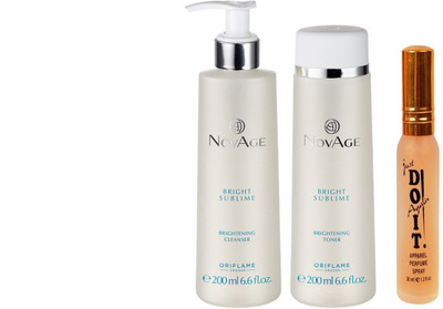 

Oriflame Sweden novage bribht sublime brightening cleanser or toner with do it parfum(Set of 3)