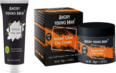 

Angry Young Man Charcoal Face Wash & Day Face Cream (2 x 50 Gram)(Set of 2)