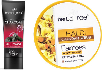 

HERBAL TREE HERBALTREEE ALMOND WALNUT SCRUB -160, HERBALTREE CHARCOAL FACE WASH-160(Set of 2)