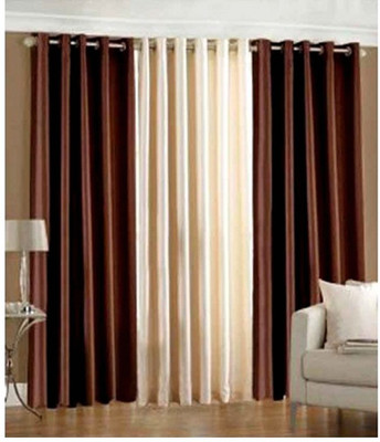 

PariHomefurnishing 274 cm (9 ft) Polyester Long Door Curtain (Pack Of 3)(Self Design, Multicolor)