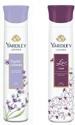 

Yardley London English Lavender and Lace Satin Combo Pack 2 Perfume Body Spray - For Women(150 ml, Pack of 2)