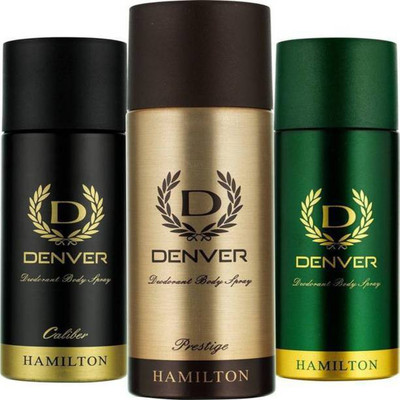 

Denver CALIBER PRESTAGE,HAMILTON COMBO PACK Body Spray - For Men(495 ml, Pack of 3)
