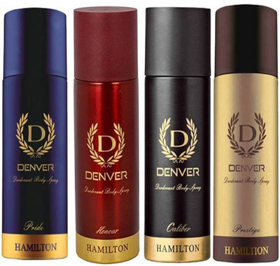 

Denver PRIDE,HONOUR,CALIBER,PRESTAGE, COMBO PACK Body Spray - For Men(660 ml, Pack of 4)