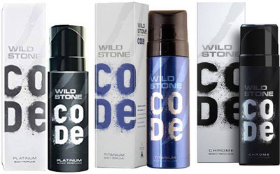 

Wild Stone CODE PLATINUM DEODORANT 120 ML+ CODE CHROME DEODORANT 120 ML+ CODE TITANIUM DEODORANT 120 ML Deodorant Spray - For Men(120 ml, Pack of 3)