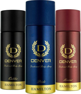 

Denver CALIBER,PRIDE,HONOUR Body Spray - For Men(495 ml, Pack of 3)