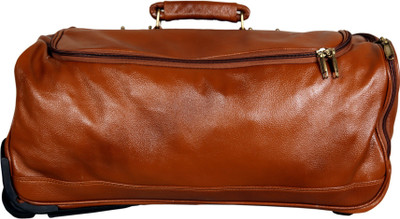 

JASHMIN Genuine Leather Duffel Strolley Bag Duffel Strolley Bag(Gold)