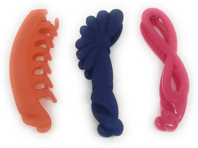 

Khubsurat Premium Banana Clip / Banana Claw Clip, Set of 3 Pieces of 3 Color 3 Designs, Smooth Silicon Feel, Length 11 Centimeters Banana Clip, Hair Clip(Multicolor)
