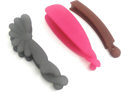 

Khubsurat Premium Banana Clip / Banana Claw Clip, Set of 3 Pieces of 3 Color 3 Designs, Smooth Silicon Feel, Length 11 Centimeters Banana Clip, Hair Clip(Multicolor)