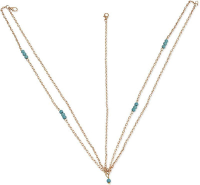 

Rominks The Style Shop ROMINKS Golden Blue Head Chain For Girls And Women Hair Chain(Gold)