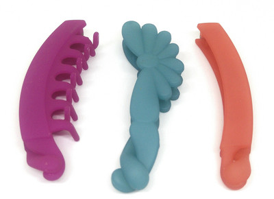 

Khubsurat Premium Banana Clip / Banana Claw Clip, Set of 3 Pieces of 3 Color 3 Designs, Smooth Silicon Feel, Length 11 Centimeters Banana Clip, Hair Clip(Multicolor)