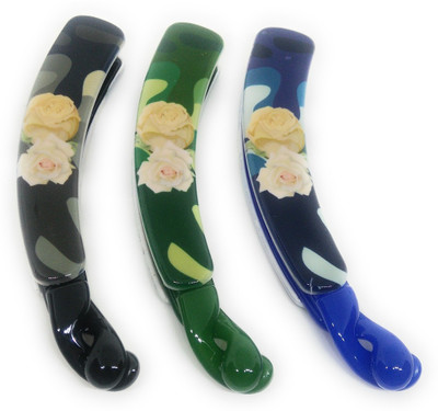 

Khubsurat Premium Banana Clip / Banana Claw Clip, Set of 3 Pieces of 3 Colors, Floral Concept, Smooth Touch Feel, Length 11 Centimeters Banana Clip, Hair Clip(Multicolor)