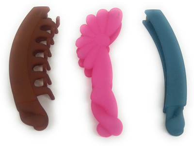 

Khubsurat Premium Banana Clip / Banana Claw Clip, Set of 3 Pieces of 3 Color 3 Designs, Smooth Silicon Feel, Length 11 Centimeters Banana Clip, Hair Clip(Multicolor)