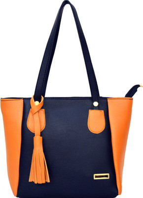 

AGINOS Hand-held Bag(Blue, Tan)