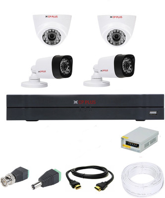 CP PLUS 4 Channal HD DVR 1080p 1Pcs,Bullet Camera 2.4 MP 2Pcs,Dome Camera 2.4 MP 2Pcs, Security Camera(4 Channel)