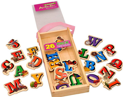 

Toyshine Magnetic and wooden Learning Letters ABC with Case(Multicolor)