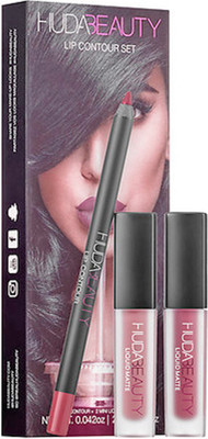 

Huda Beauty Professional Long lasting HUDA 3 in 1 Liquid Matte Lipstick Gloss(Multi)