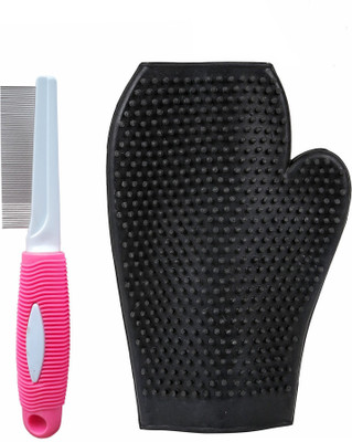 

W9 High Quality Stainless Steel Pin Flea Dog/Cat Grooming Comb With Grooming Brush Basic Comb for Dog