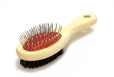 

W9 Imported High Quality Double Sided Wooden Pin Dog Brush (Medium) Plain/ Bristle Brushes for Dog
