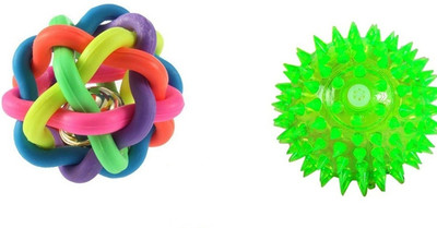 

W9 Rainbow Ball (Large) With Led Squeaky Lighting (Small) Ball For Dogs & Puppies Rubber Fetch Toy For Dog