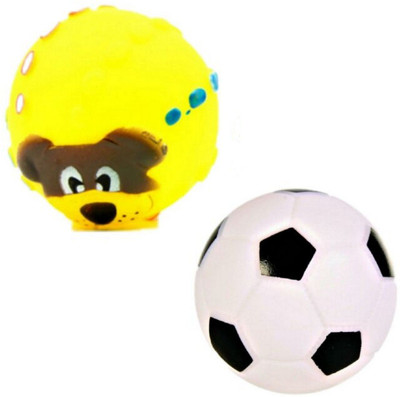W9 High Quality Medium Puppy Squeaky Ball Fun Toy-Multi colour- 1 Piece Rubber Squeaky Toy For Dog