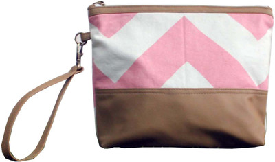 

Dekor World Pink Chevron Cotton Printed Multi Utility Pouch Pouch(Pink)