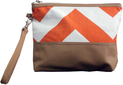 

Dekor World Orange Chevron Cotton Printed Multi Utility Pouch Pouch(Orange)