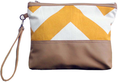 

Dekor World Yellow Chevron Cotton Printed Multi Utility Pouch Pouch(Yellow)