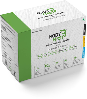 

BodyFirst Whey Protein Powder (Isolate) with Probiotics and Enzymes Whey Protein(1 kg, Mango)