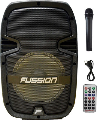 

Fussion FX ABM-08 (75 Watts RMS) 8" inch Speaker & 3" Tweeter with Bult in 100 Watt Amplifier - Rechargeable Digital Multimedia Speaker with Multi Color LED Speaker Grill, Bluetooth, SD Card, USB, Aux Input, Guitar Input + Free HD Wireless Microphone + 21