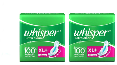 

Whisper Ultra Clean 15+15 Pad Sanitary Pad(Pack of 30)