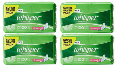 

Whisper Ultra Clean 30+30+30+30 Pad Sanitary Pad(Pack of 4)