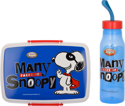 

Jayco Fliplock Small Plastic lunch box and Polo small water bottle set for kids Peanuts Print School Set