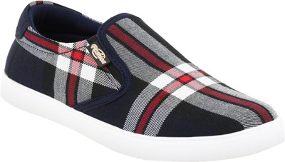 

Voila Printed Slip On Sneakers For Men(Navy, Navy blue;white
