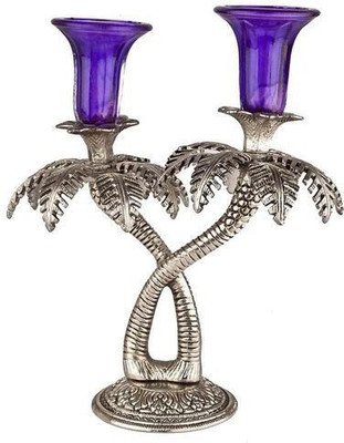 

Rci Handicrafts Palm Tree Candle Stand Aluminium Candle Holder(Silver, Pack of 1)